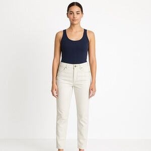Michael Kors White Straight-Leg Mid-Rise Jeans Size 14